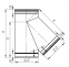 Трійник димохідний нержавійка 45° сталь: 0,8 мм - 2